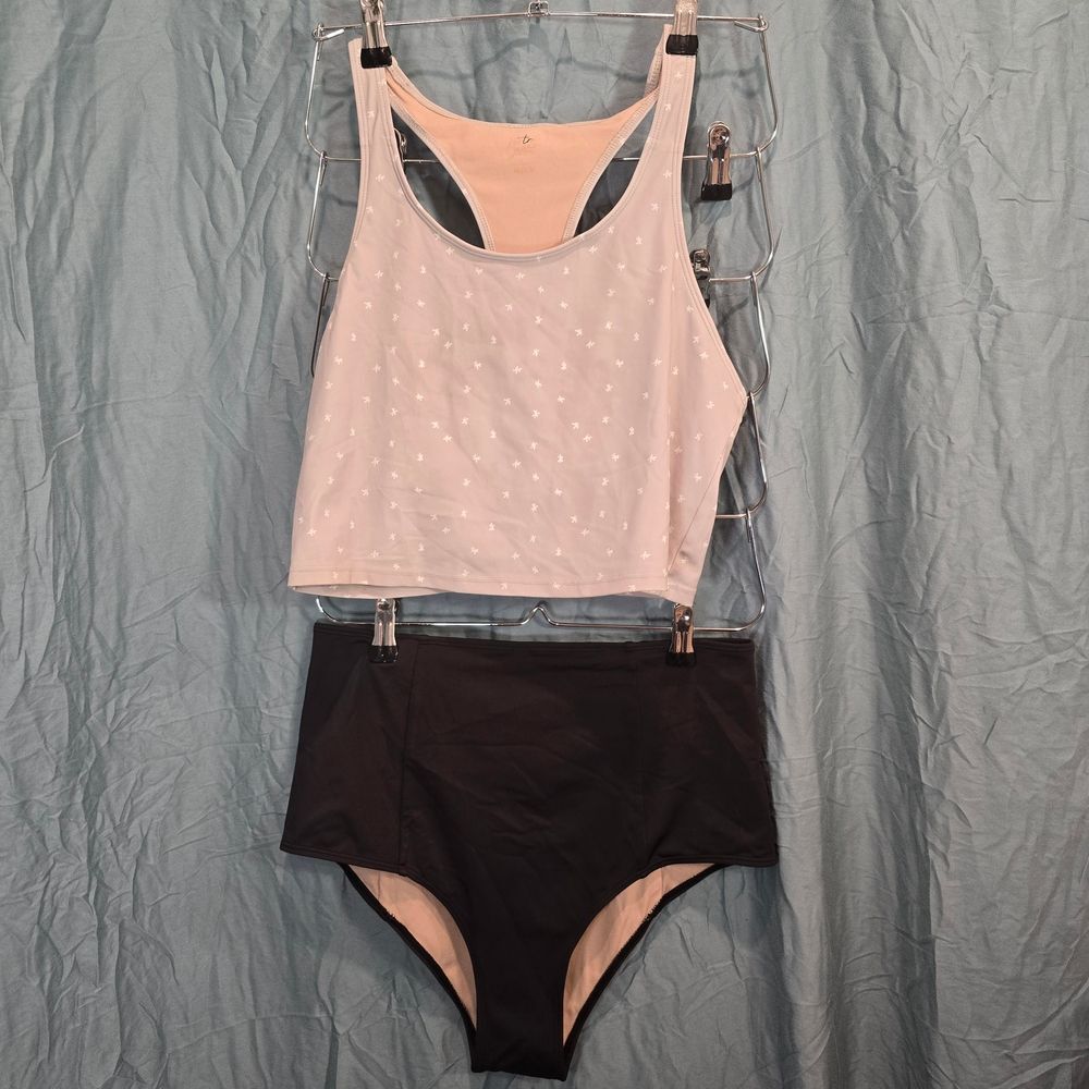 Kortni Jeane White and Black Bikini Set